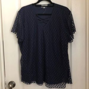 Blue lace top